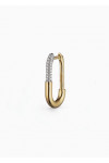 PAVE STAPLE HOOP EARINGS 14KT GOLD VERMEIL